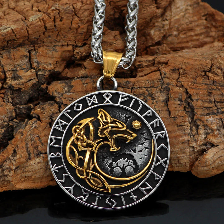 WorldNorse Wolf Head Rune Viking Fenrir Necklace - image 5