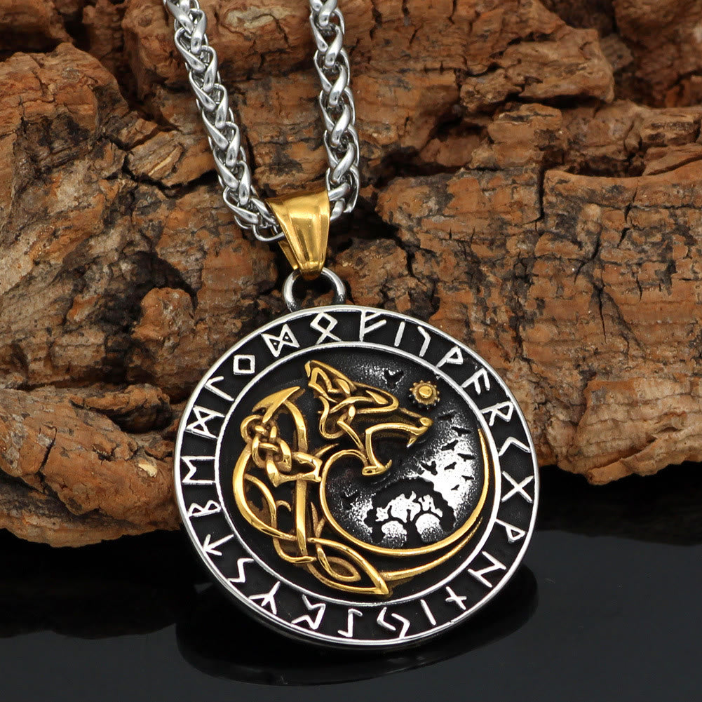 WorldNorse Wolf Head Rune Viking Fenrir Necklace - image 3