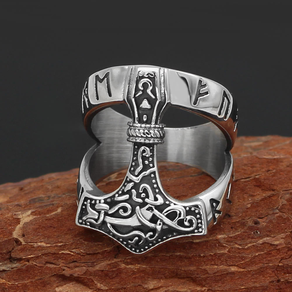 WorldNorse Bold Viking Open Mjolnir Hammer Ring - image 8