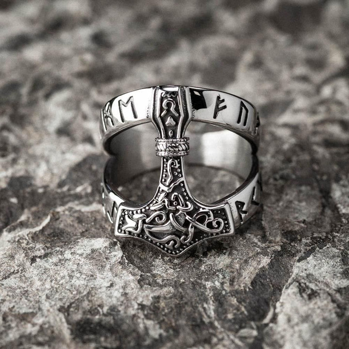 WorldNorse Bold Viking Open Mjolnir Hammer Ring - AU Size Z (US 13) - image 0