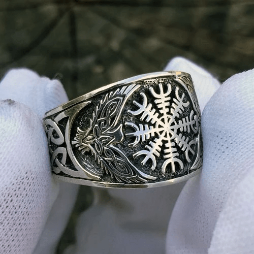 WorldNorse Stainless Steel Helm Of Awe Viking Ring - image 5
