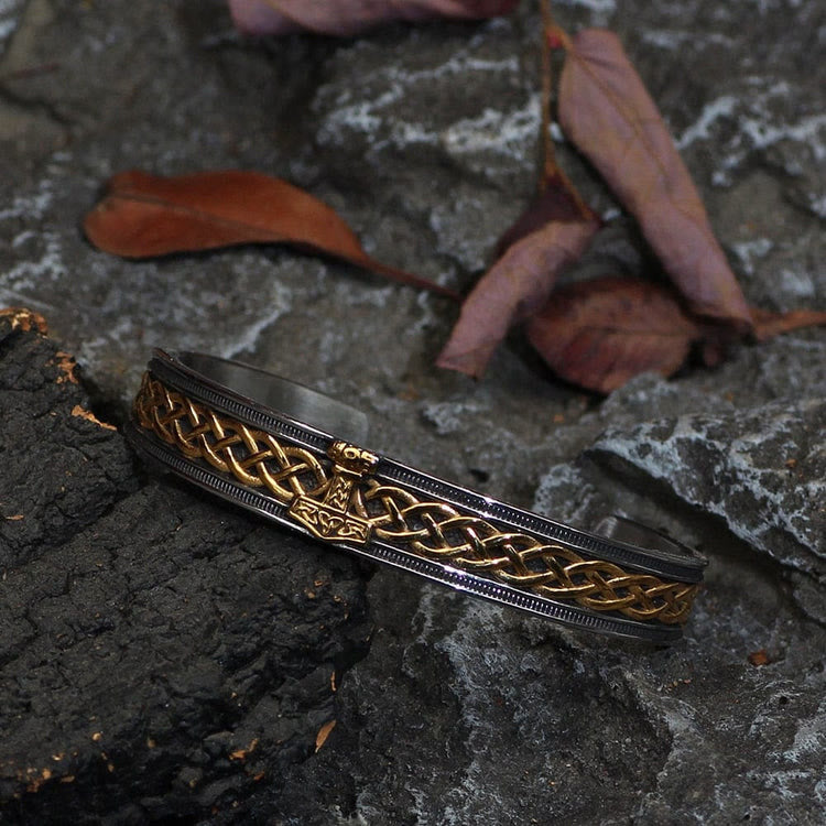 WorldNorse Stainless Steel Vikings Style Mjolnir Bracelet