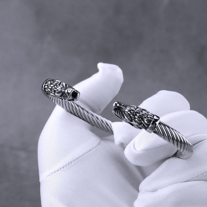 WorldNorse Norse Dragon Head Thread Open Bracelet