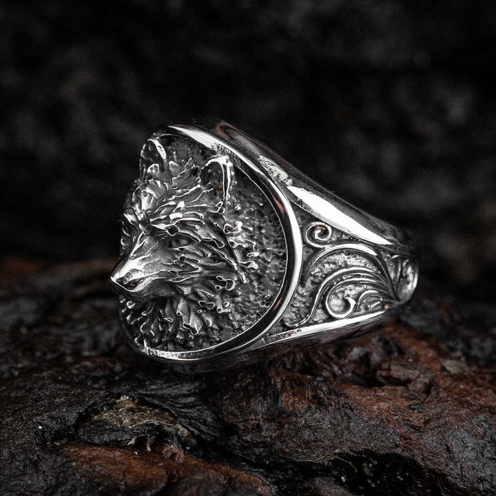 WorldNorse Viking Warrior Wolves Pattern Emboss Ring - AU Size Z (US 13) - image 0
