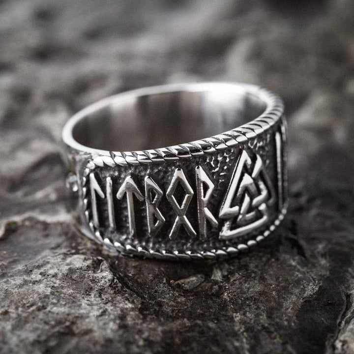 WorldNorse Classic Totem Valknut And Viking Rune Ring - image 3