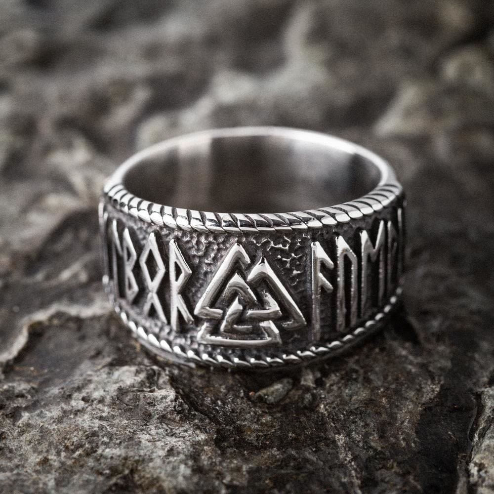WorldNorse Classic Totem Valknut And Viking Rune Ring - image 5