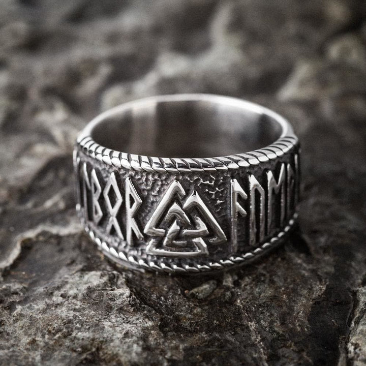 WorldNorse Classic Totem Valknut And Viking Rune Ring - image 5