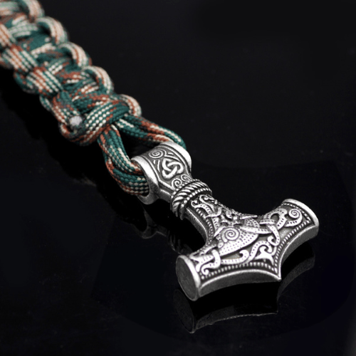 WorldNorse Thor's Hammer Braided Rope Viking Mjolnir Bracelet - image 2
