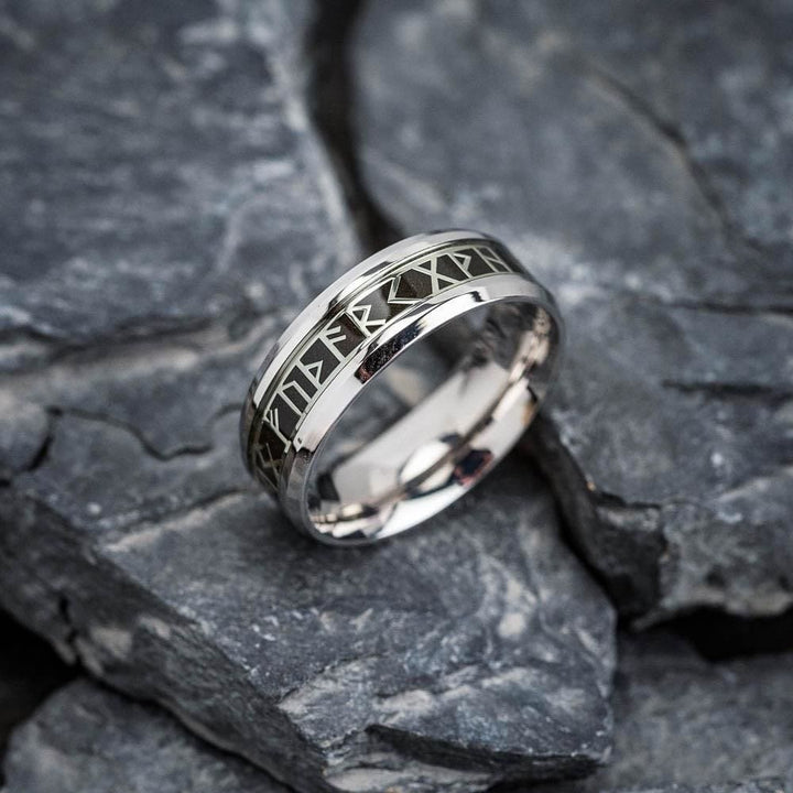 WorldNorse Norse Elder Futhark Rune Ring - Silver - AU Size Z (US 13) - image 0
