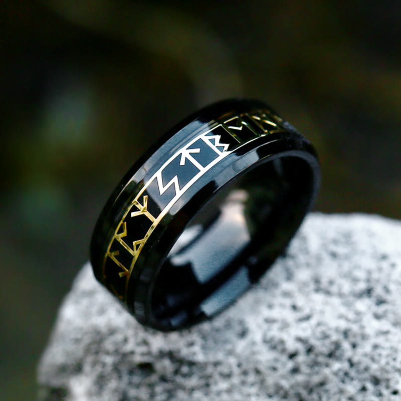 WorldNorse Norse Elder Futhark Rune Ring - Black - AU Size Z (US 13) - image 5
