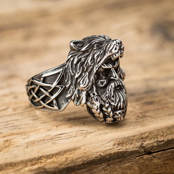 WorldNorse Odin Worrior Wolf Head Ring