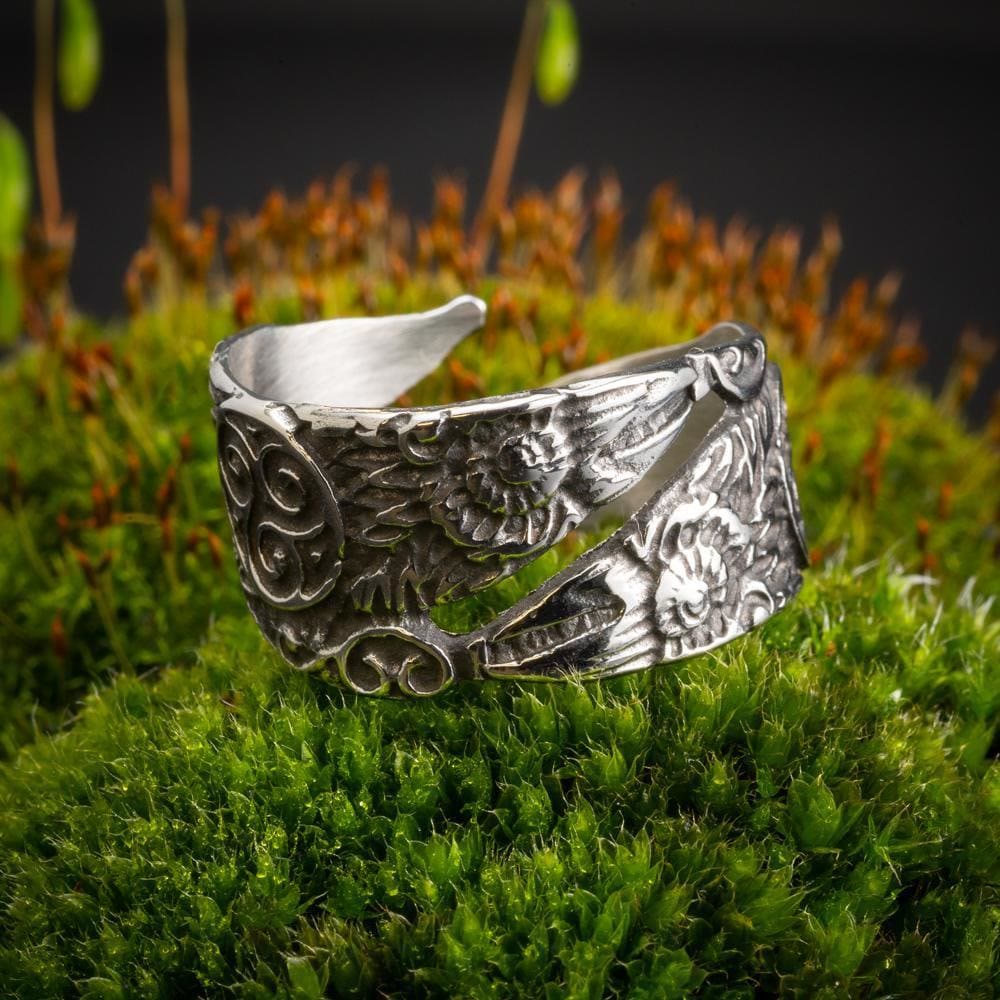 WorldNorse Vintage Nordic Raven Adjustable Ring - Raven - image 0
