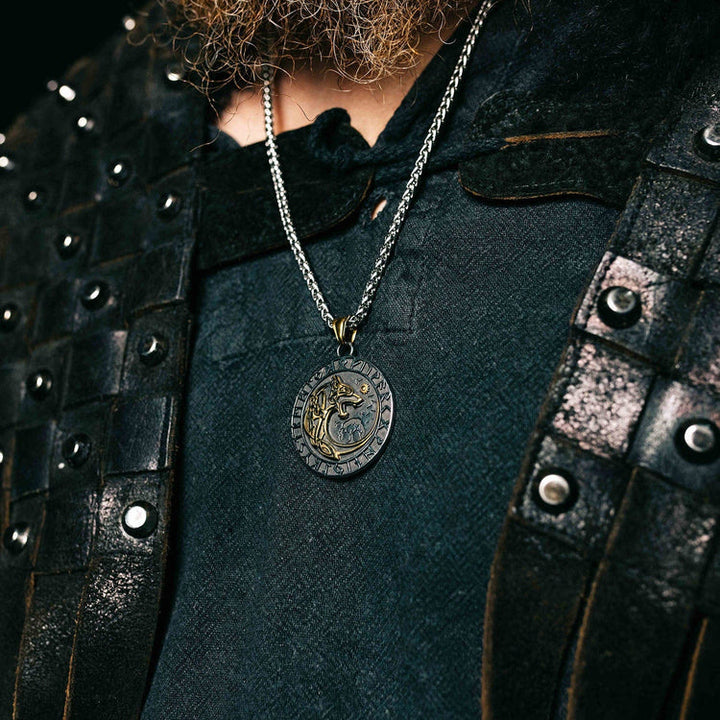WorldNorse Wolf Head Rune Viking Fenrir Necklace - image 2