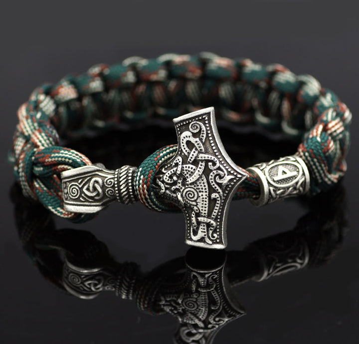 WorldNorse Thor's Hammer Braided Rope Viking Mjolnir Bracelet - Style# OP - image 21