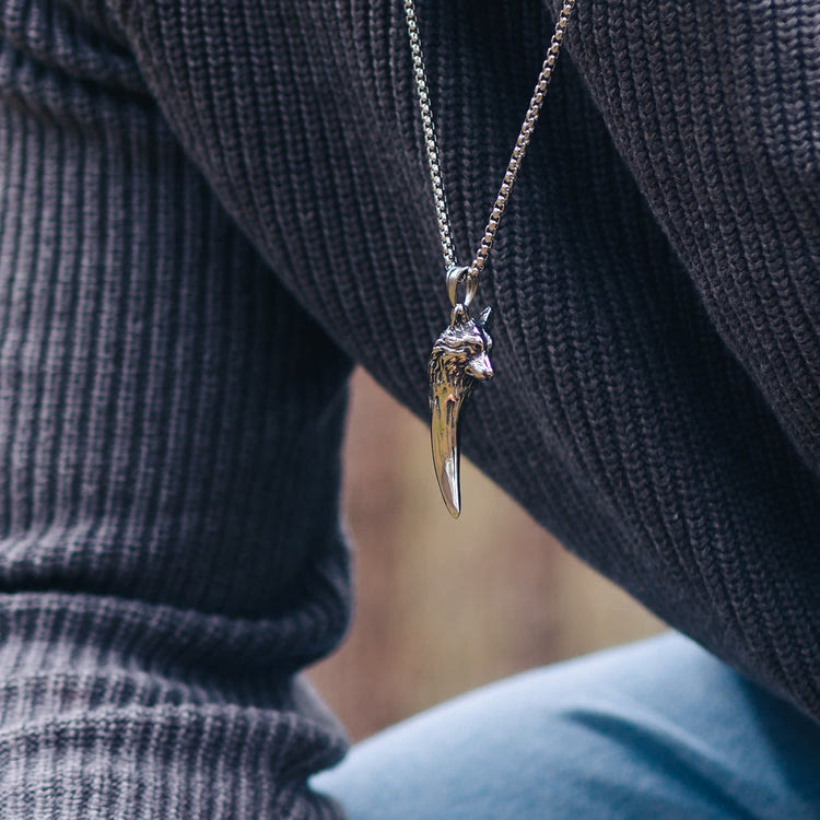 WorldNorse "Never Give Up" Wolf Necklace - image 1