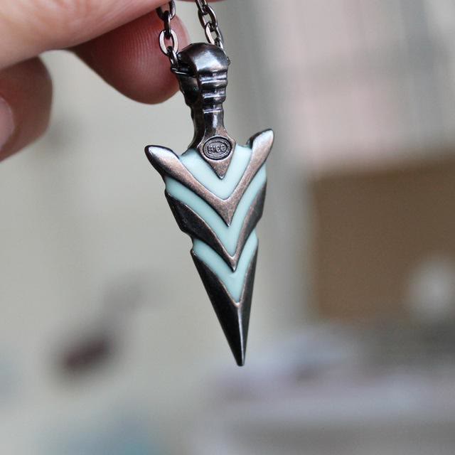 WorldNorse Glow In The Dark Arrowhead Necklace - Gun Metal Plated#Blue Light - image 16