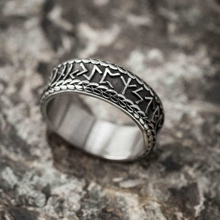 WorldNorse Antique Viking Rune and Knot Ring in Stainless Steel - image 8