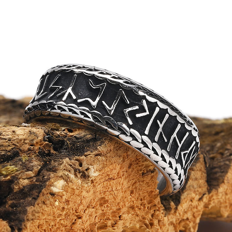 WorldNorse Antique Viking Rune and Knot Ring in Stainless Steel - image 12