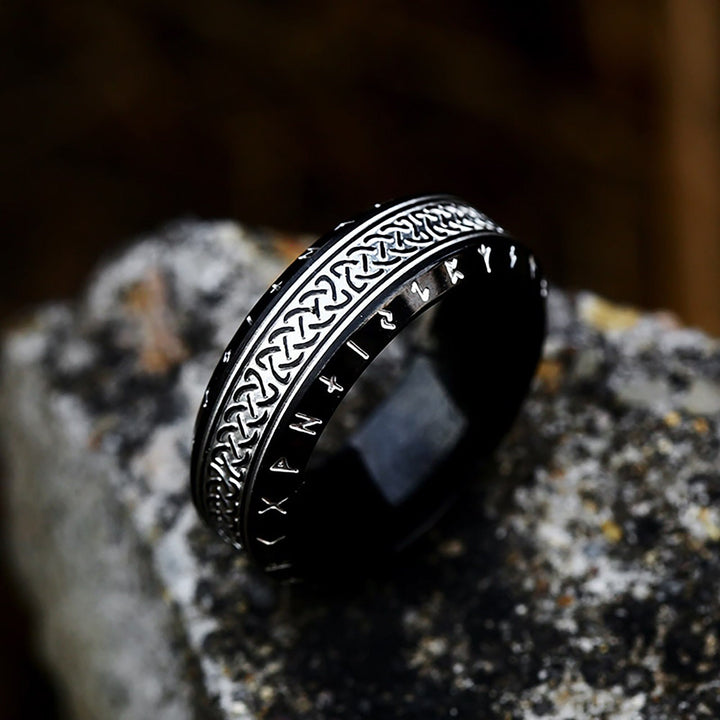WorldNorse "War God" - Rune Norse Engraved Words Viking Ring - Black - AU Size Z (US 13) - image 3