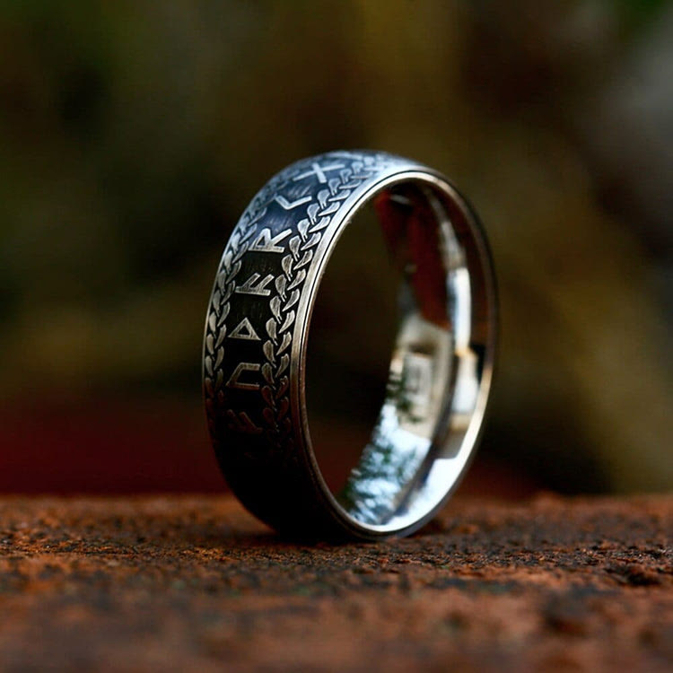 WorldNorse Nordic Rune Braided Pattern Viking Ring - Silver - AU Size Z (US 13) - image 1