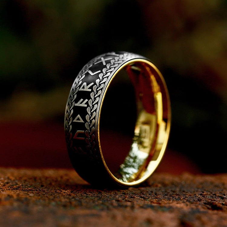 WorldNorse Nordic Rune Braided Pattern Viking Ring - Siver & Gold - AU Size Z (US 13) - image 2