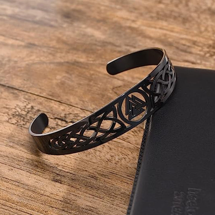 WorldNorse Valknut And Celtic Knot Symbol Bracelet - Black - image 4