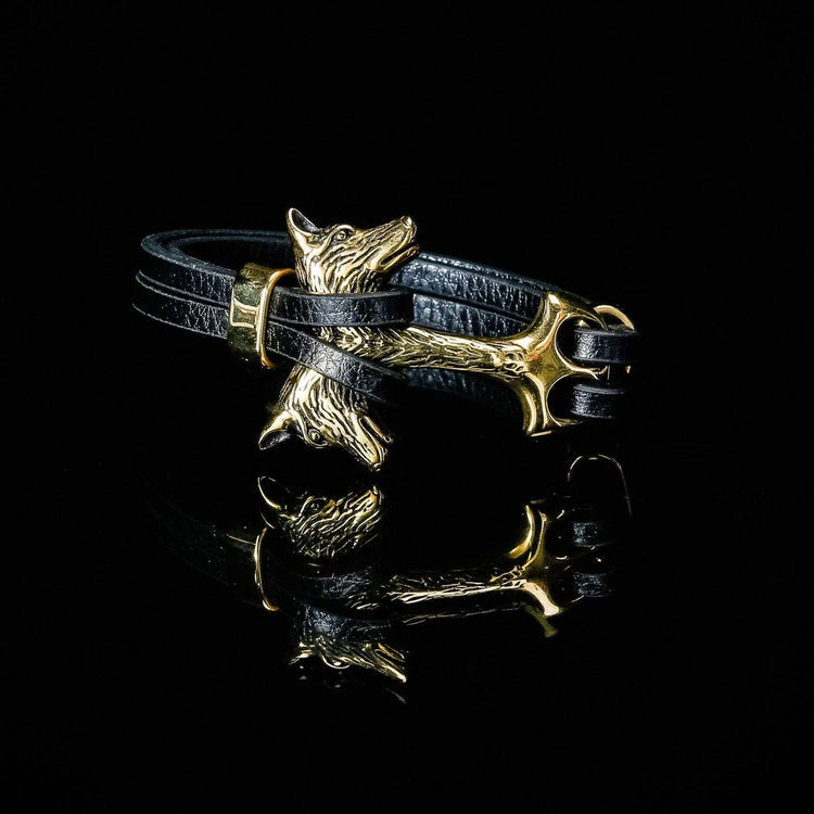 WorldNorse Wolf Fenrir's Head In Leather Bracelet - image 4