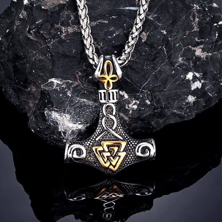 WorldNorse Viking Thor Mjolnir And Valknut Necklace