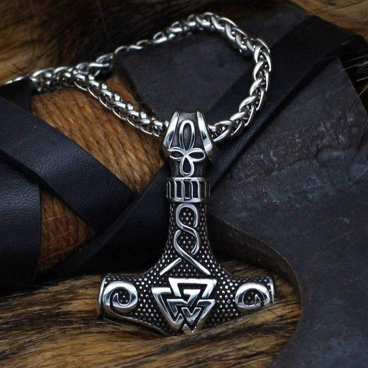 WorldNorse Viking Thor Mjolnir And Valknut Necklace