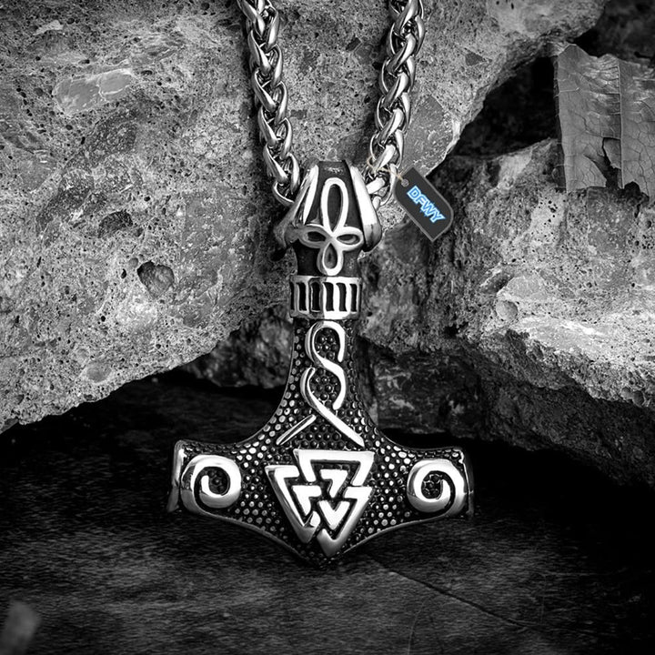 WorldNorse Viking Thor Mjolnir And Valknut Necklace