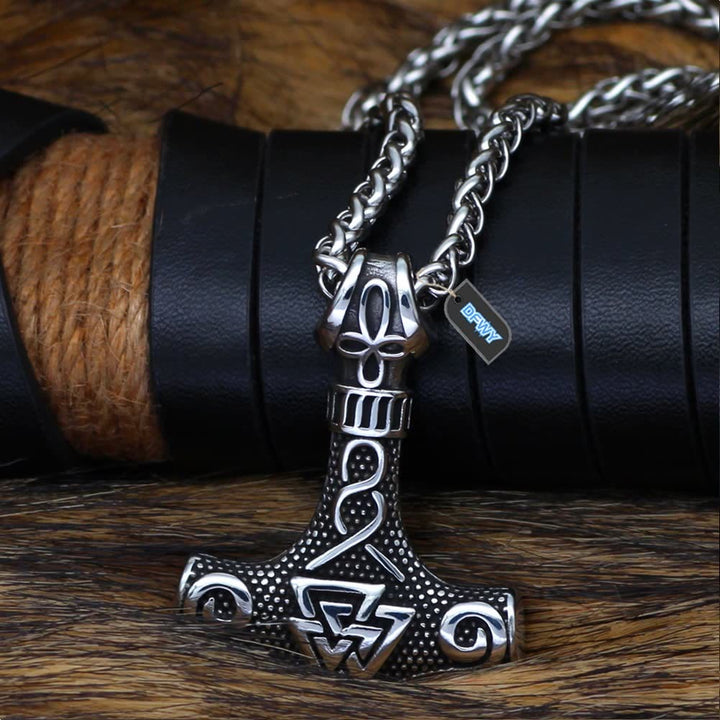WorldNorse Viking Thor Mjolnir And Valknut Necklace
