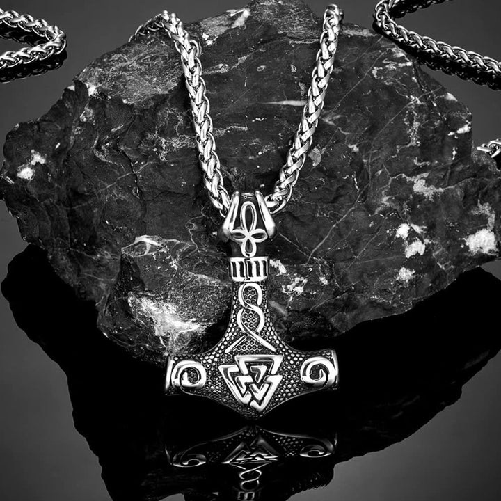 WorldNorse Viking Thor Mjolnir And Valknut Necklace