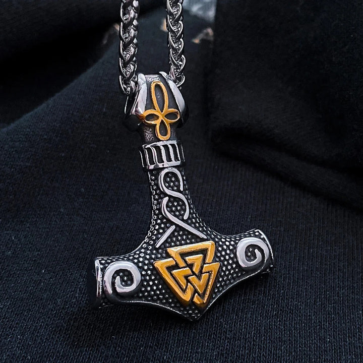 WorldNorse Viking Thor Mjolnir And Valknut Necklace