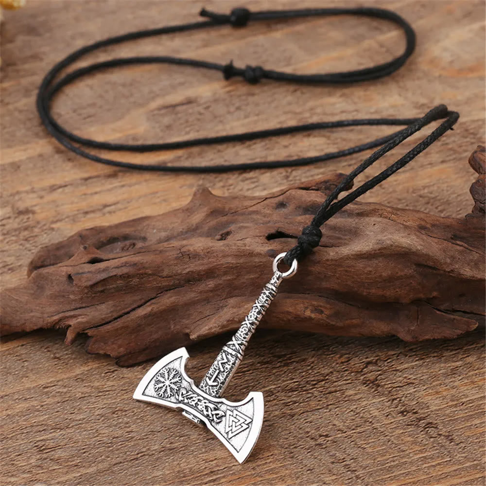 WorldNorse Viking Axe Pendant Amulet Necklace - Retro Silver - image 3