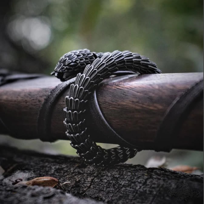 WorldNorse Viking Jormungandr Serpent Scale Open Cuff Bracelet - 23cm - image 0