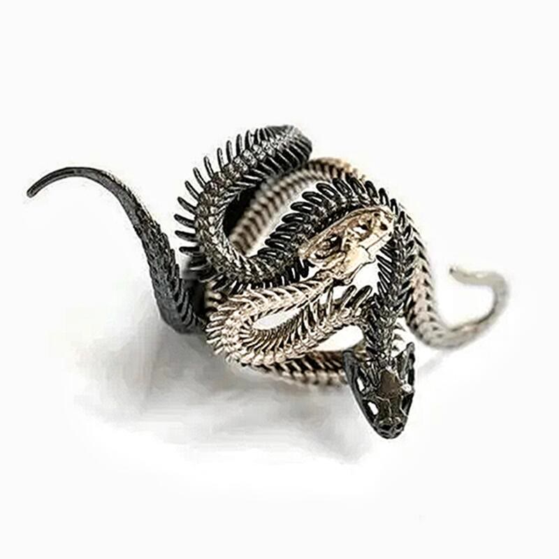 WorldNorse Vintage Snake Shape Winding Adjustable Ring - One Pair - image 0