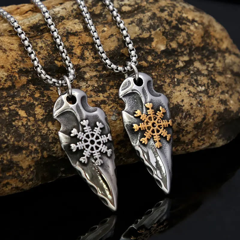 WorldNorse Viking Arrowhead Helm Of Awe Shield Necklace - image 0