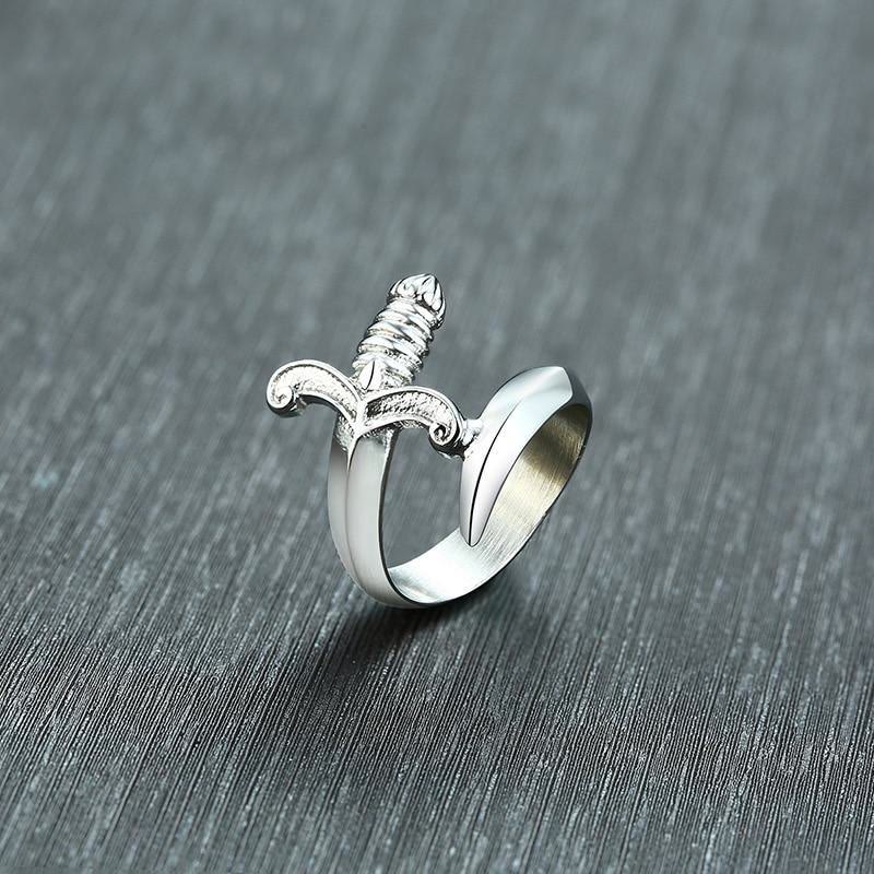 WorldNorse Bending Sword Steel Dagger Ring