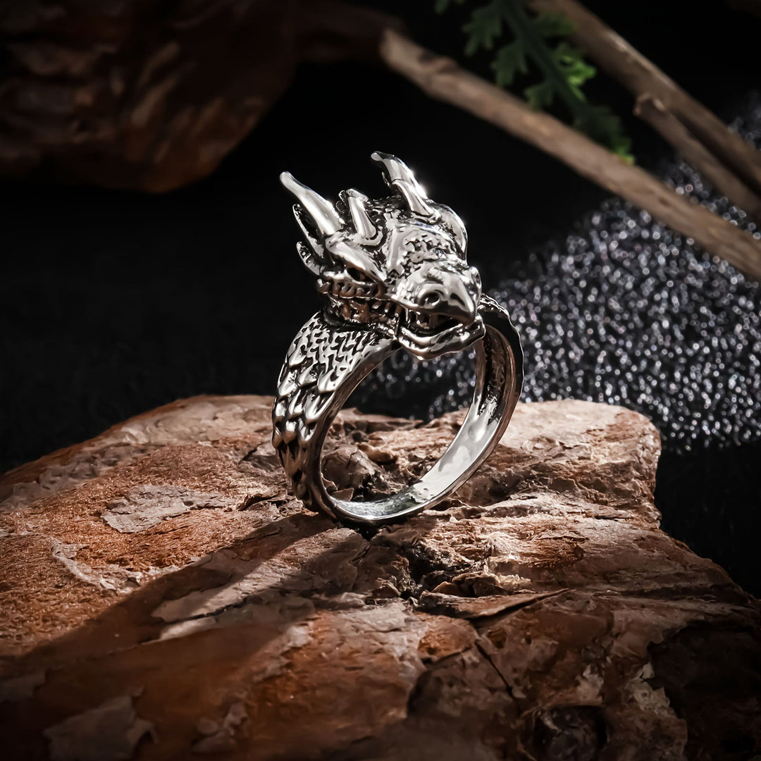 WorldNorse Jormungandr Dragon Head Viking Ring - image 5