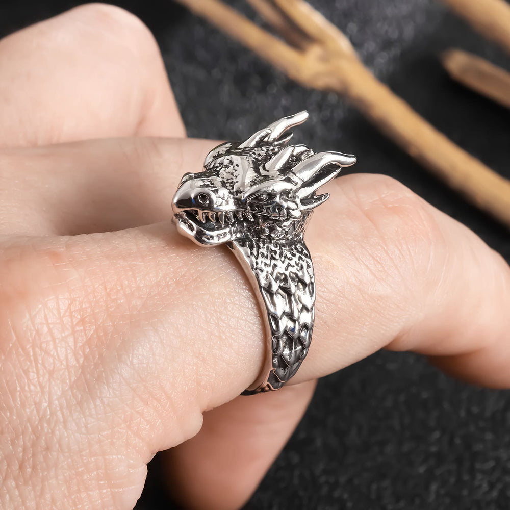 WorldNorse Jormungandr Dragon Head Viking Ring - image 1