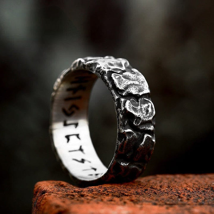 WorldNorse Stone Rune Stainless Steel Viking Ring - AU Size Z（US 13） - image 0