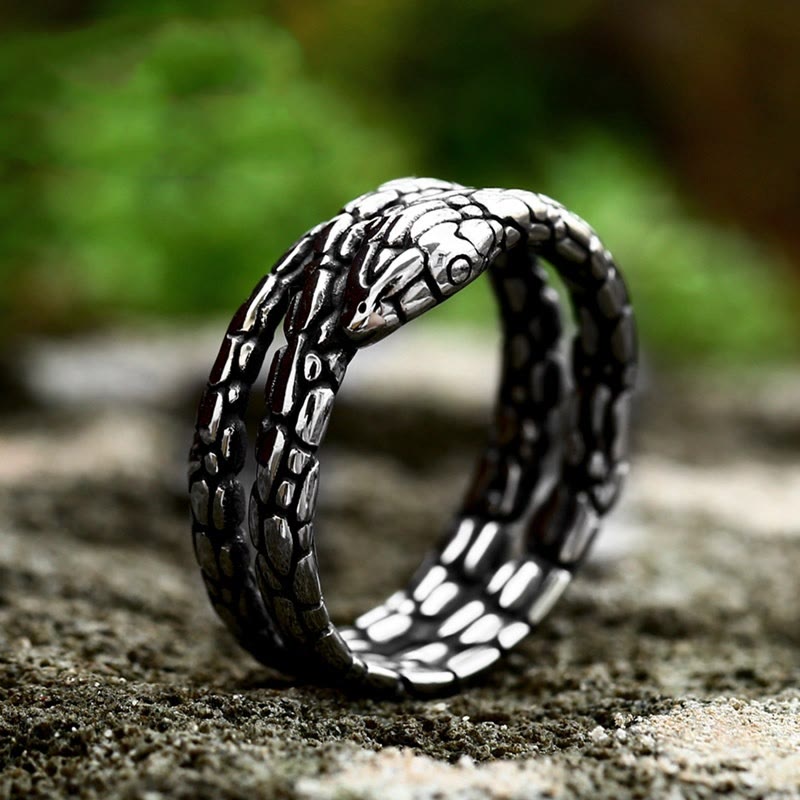 WorldNorse Vintage Python Snake Shaped Ring - AU Size Y（US 12） - image 0