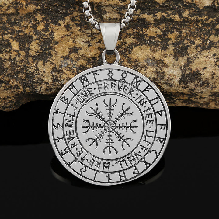 WorldNorse Viking Rune Triple Horn of Odin Dragon Necklace - image 4