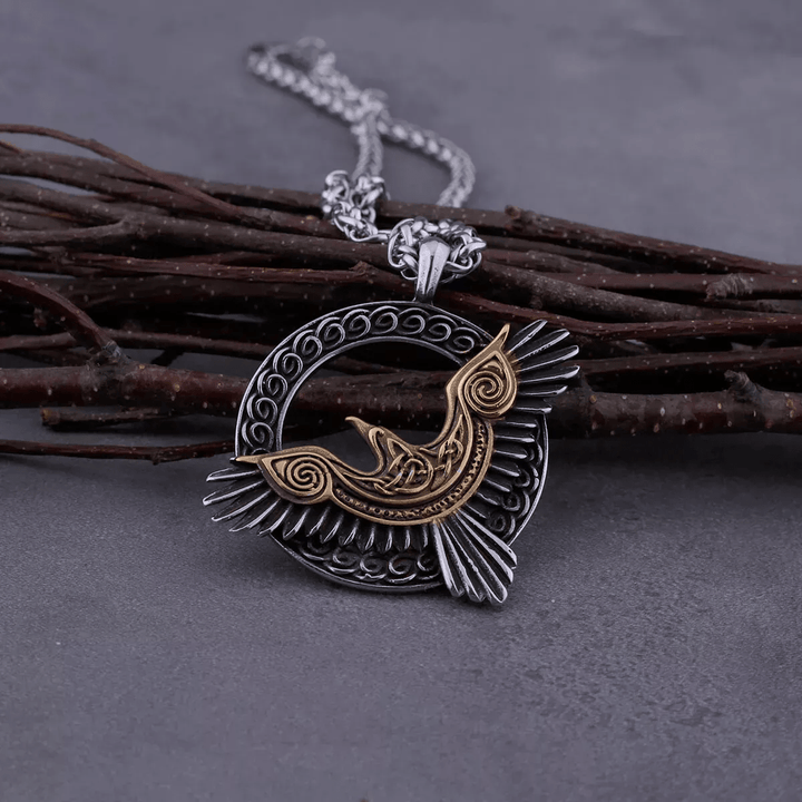 WorldNorse Pendant With Tone Viking Raven Design Necklace