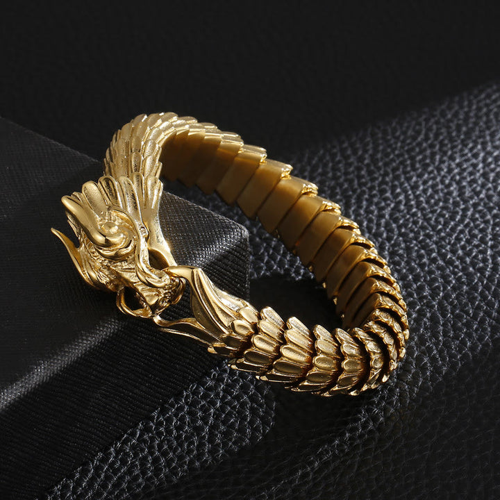 WorldNorse Dragon Scale Stainless Steel Bracelet