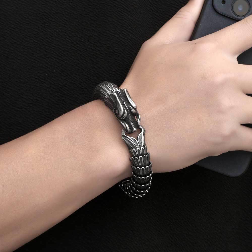 WorldNorse Dragon Scale Stainless Steel Bracelet