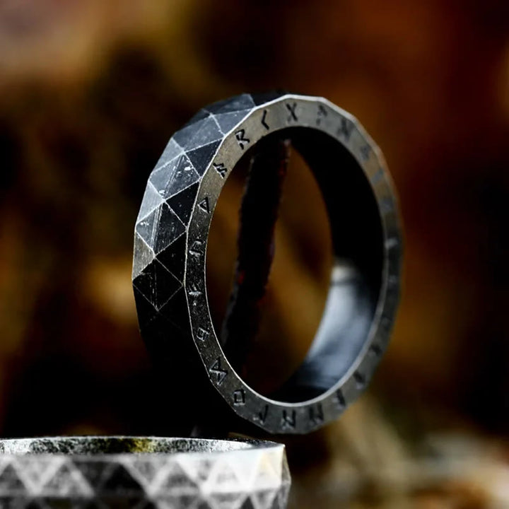WorldNorse Viking Rune Vintage Diamond Shape Ring - Retro Black - AU Size Z（US 13） - image 2