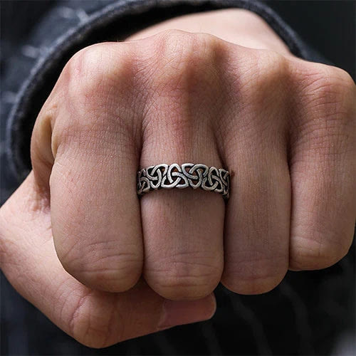 WorldNorse Nordic Triquetra Triangle Concise Ring - image 2
