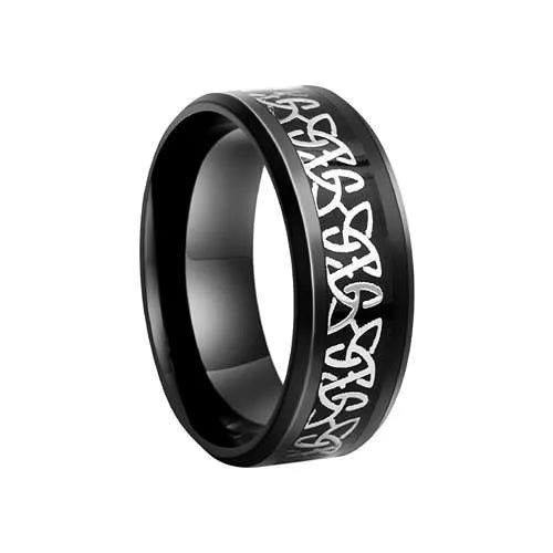 WorldNorse Norse Celtic Knot Trinity Pattern Ring - Black - AU Size Z（US 13） - image 7