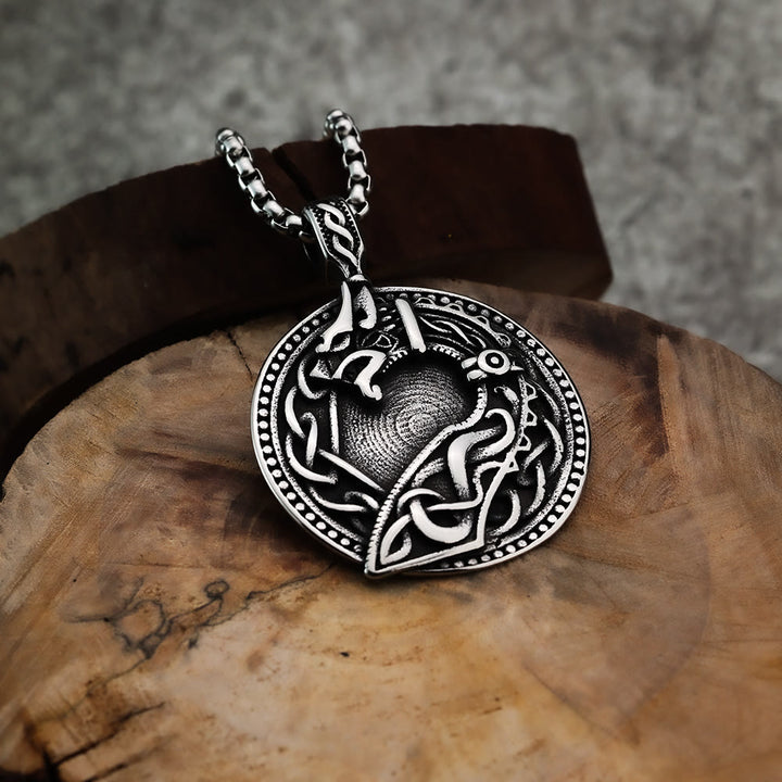 WorldNorse Viking Wolf Head Celtic Pendant Necklace